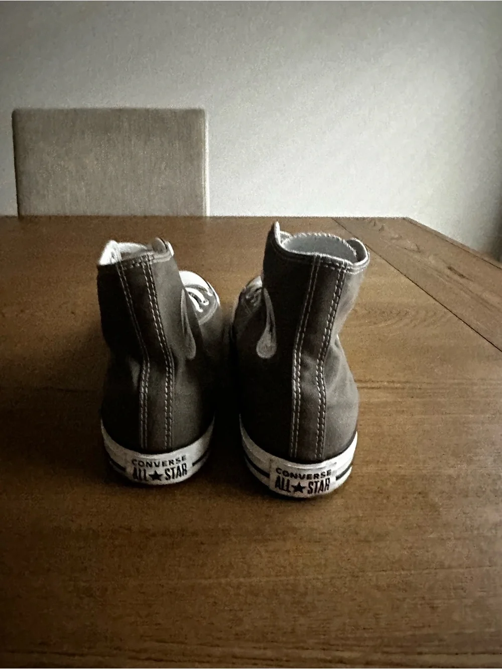 Converse High-Top Sneakers in Gray and White